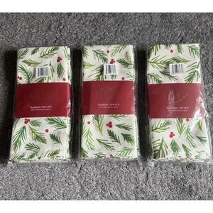 Lenox Holiday Nouveau  Christmas Cotton Blend Napkins Set/8